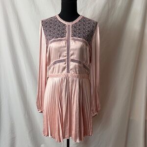 Bardot Blush Lace Long Sleeve Dress